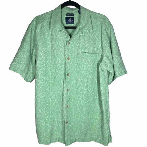 Caribbean Joe Other - Caribbean Joe Shirt Short Sleeve‎ Hawaiian Washable Silk Men’s Green Size Large